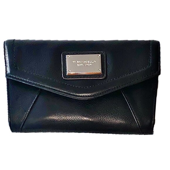Tignanello Black Leather Mini Crossbody/Clutch Detachable Strap - Picture 9 of 10